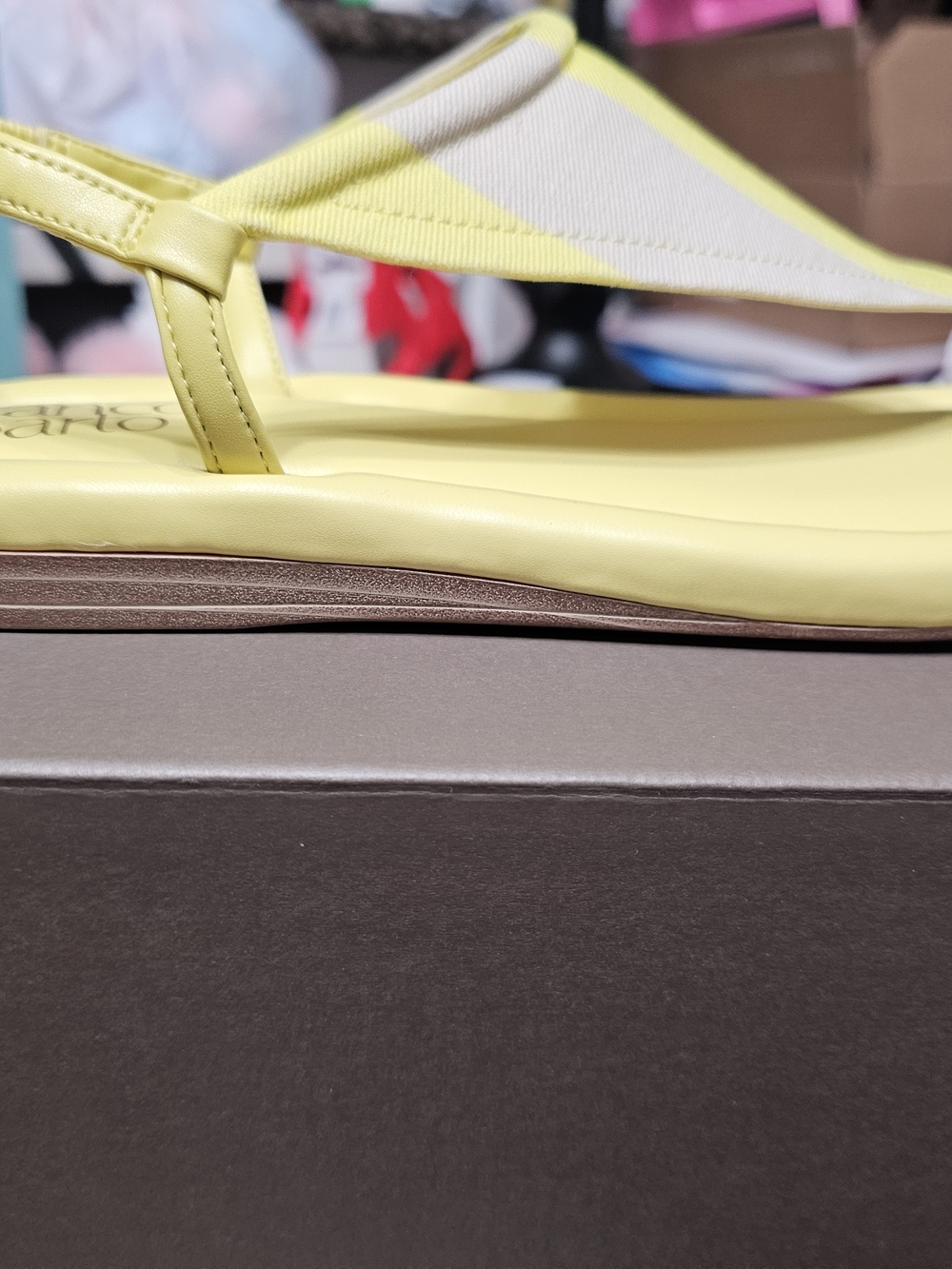 Franco Sarto Lemon Yellow Thong Sandals